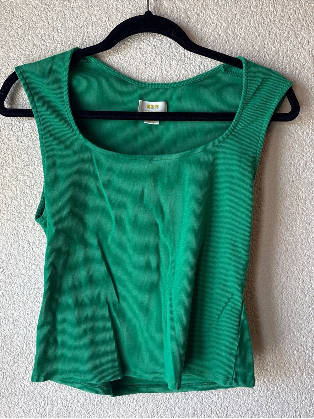 Maeve by anthropology Green Scoop Neck Tank Top